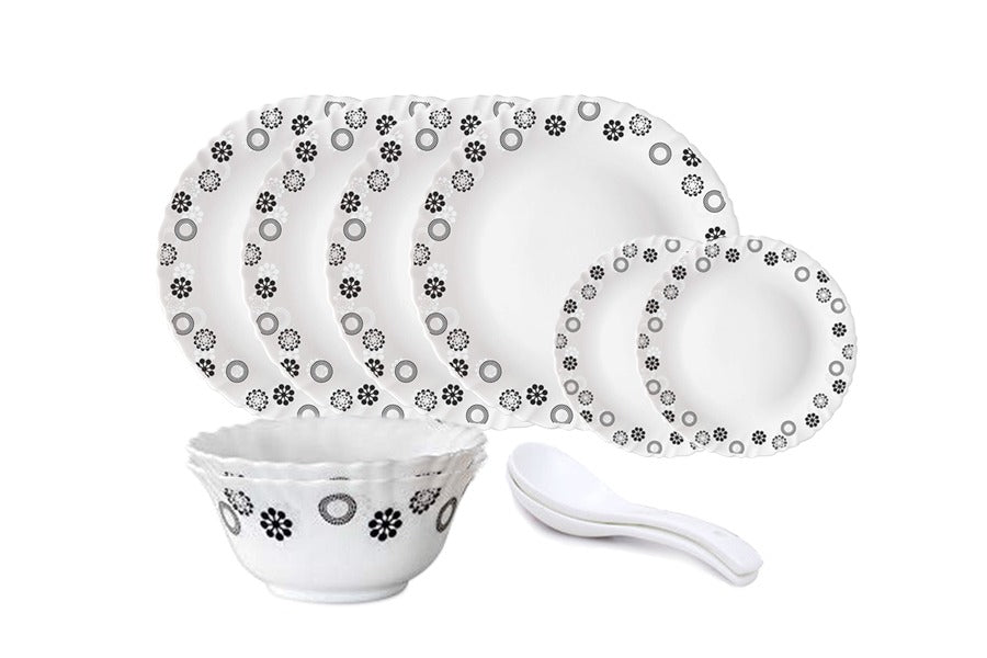 BRITISH CHEF 10 Pieces Opalware Dinner Sets- Microwave & Dishwasher Safe- Dinnerware set with 4-Piece Full Plate/ 2-Piece Side Plates/ 2-Piece Soup Bowls/2-Piece Spoons - BC2010