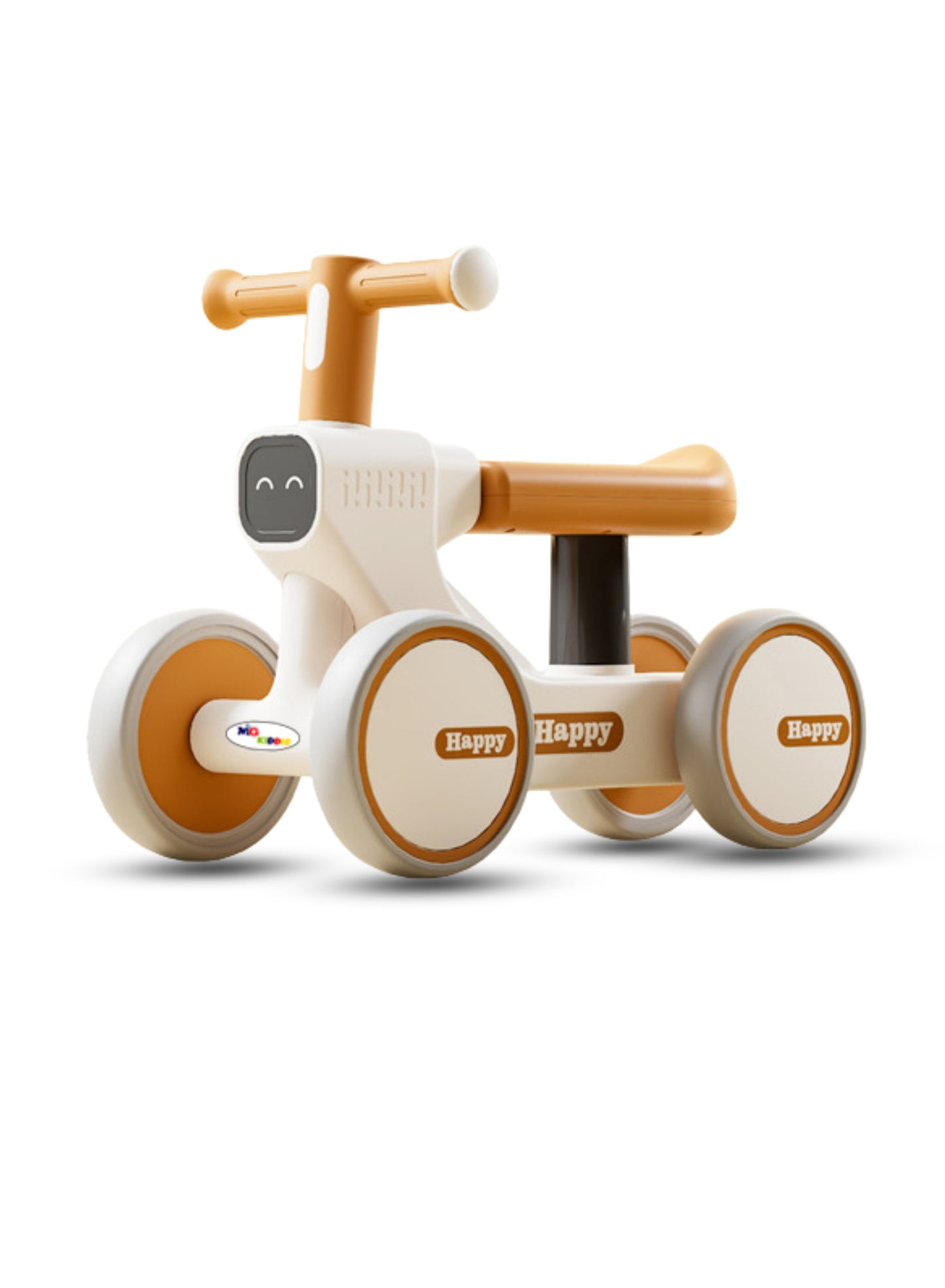 MG Kiddie Baby Balance Bike | 4-Wheel Scooter for 1-3 Years | Toddler Walker with Music & Lights | Anti-Slip Handle | Baby's First Bike - MGT902 Coffee
