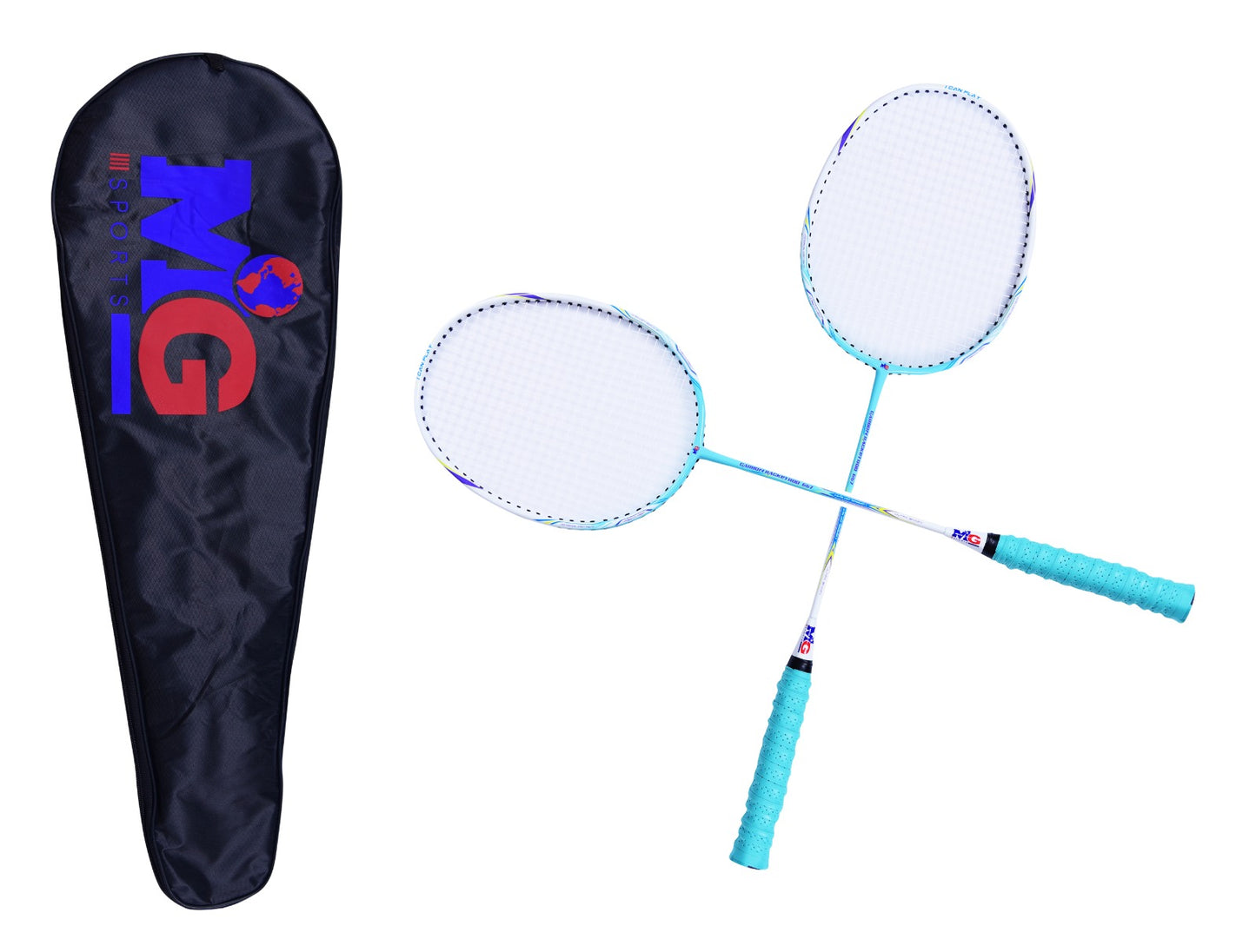 MOUNTAIN GEAR 2 Pieces High Carbon Alloy Badminton Set, lightweight Ultra Shaft Badminton Racket, Including Badminton Bag - MGRBD01