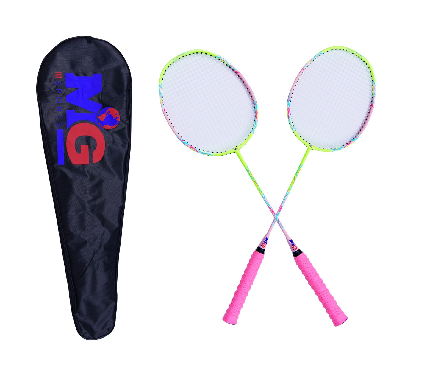 MOUNTAIN GEAR 2 Pieces High Carbon Alloy Badminton Set, lightweight Ultra Shaft Badminton Racket, Including Badminton Bag - MGRBD01