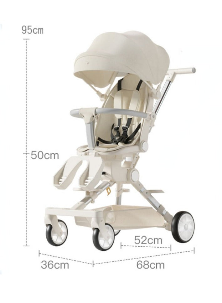 MG Kiddie 0-2 years Foldable Baby/Kids Travel Stroller with 360° Rotatable Seat, Foot Support, Adjustable Seating Angles, Bionic Eggshell Cockpit, Smooth Rides for Baby's - CS052