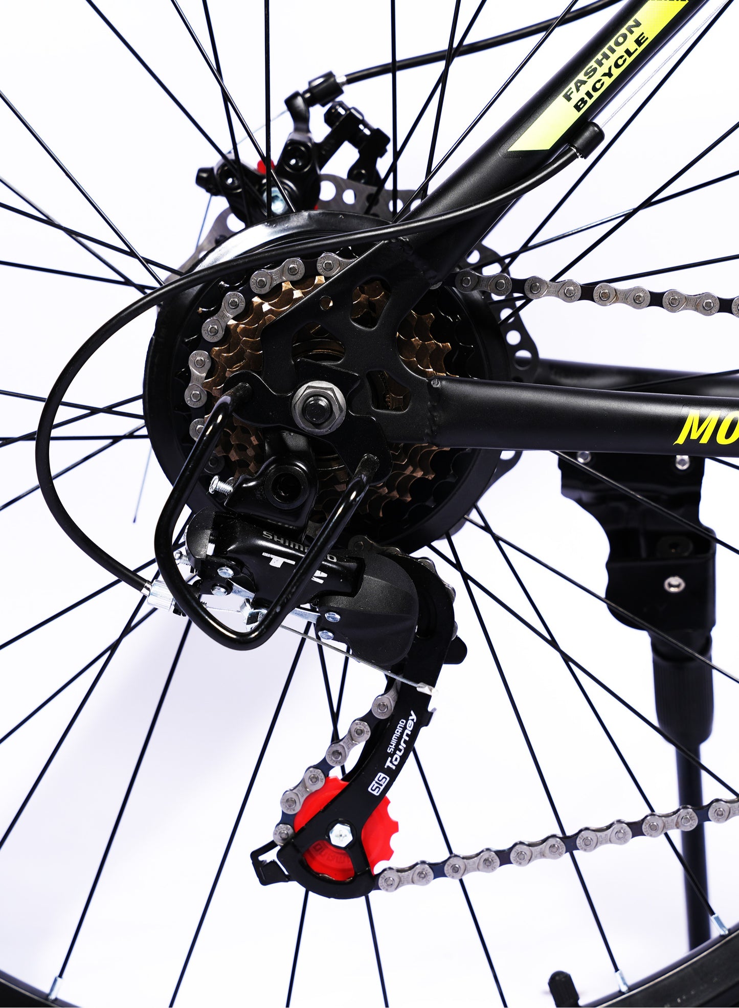 MOUNTAIN GEAR 21 Speed Explorer MTB Road Bike | 26 inch Spoke Wheel Bicycle | Disk Brakes | Shock Absorbing Front Fork | Shimano Shifters | High Carbon Steel | MTB Seat - MGR311377