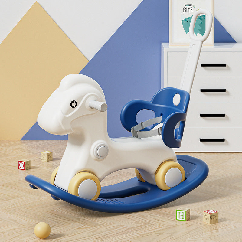 MG Kids 3-in-1 Rocking Horse offers three modes car, rocking, ride-on | Infant Rocker Ride-on Toy for Kids 1-3 Years Old - MGT905 BLUE