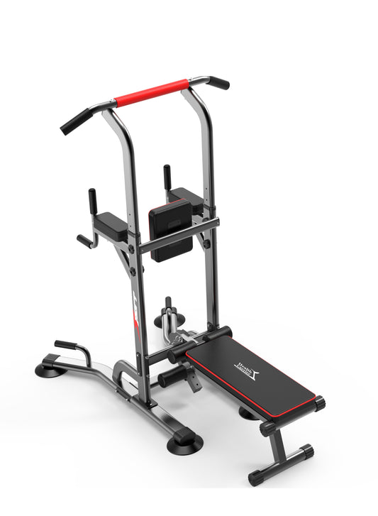 HEALTH CARRIER Pull up Bar- Power Tower With Height Adjustable Bench for Home Gym Fitness Training Exercise workout-Weight Capacity 150kg - HC-520