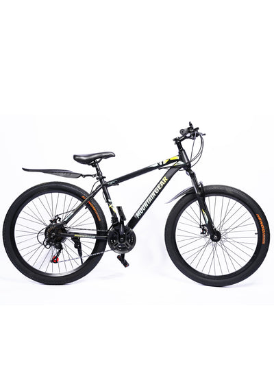 MOUNTAIN GEAR 21 Speed Explorer MTB Road Bike | 26 inch Spoke Wheel Bicycle | Disk Brakes | Shock Absorbing Front Fork | Shimano Shifters | High Carbon Steel | MTB Seat - MGR311377