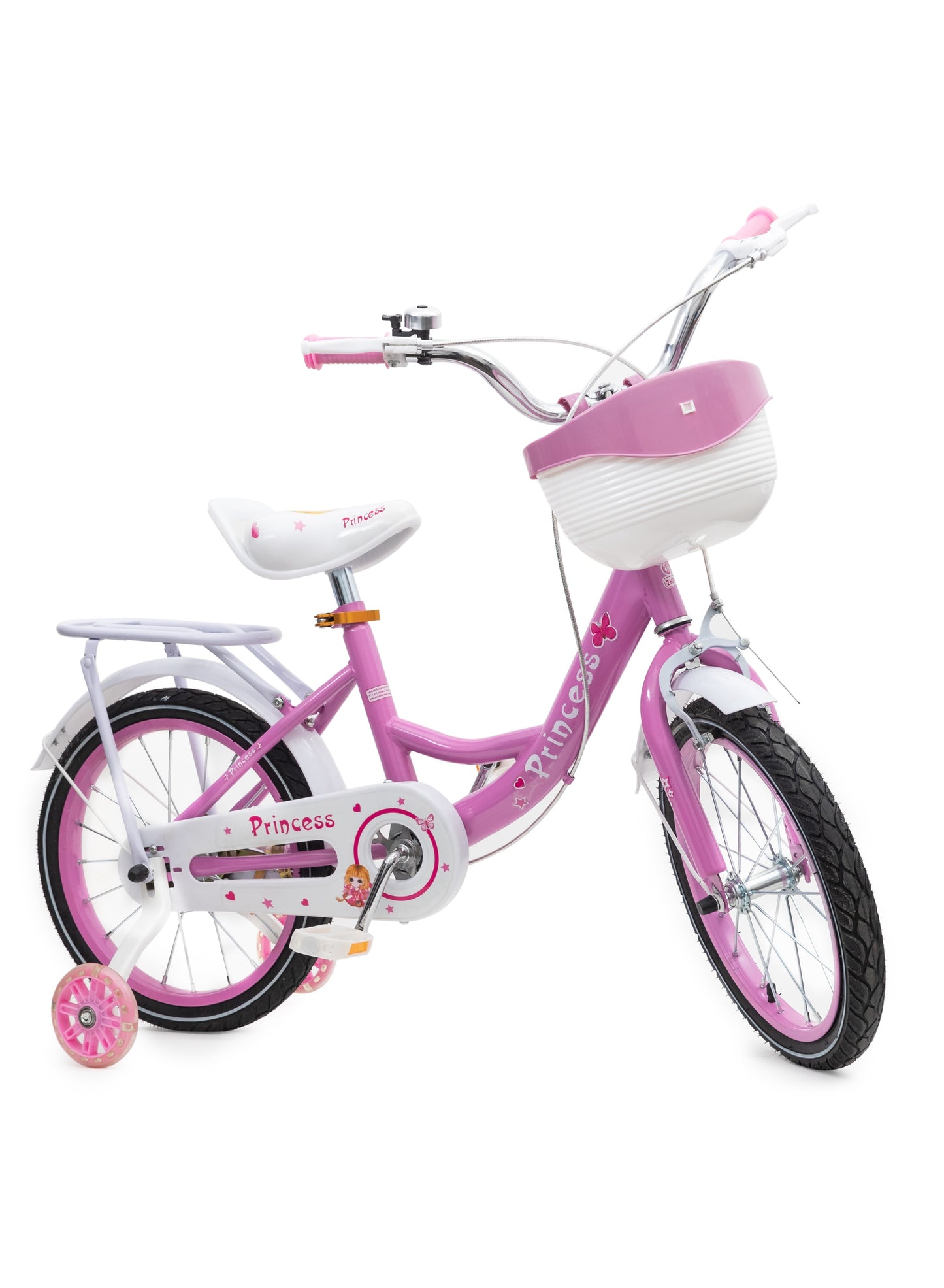 MOUNTAIN GEAR Princess Kids Bike | Bicycle With Hand Brake | Carrier Seat And Basket | 2-4 Years Girls | 16 Inch - MGPB