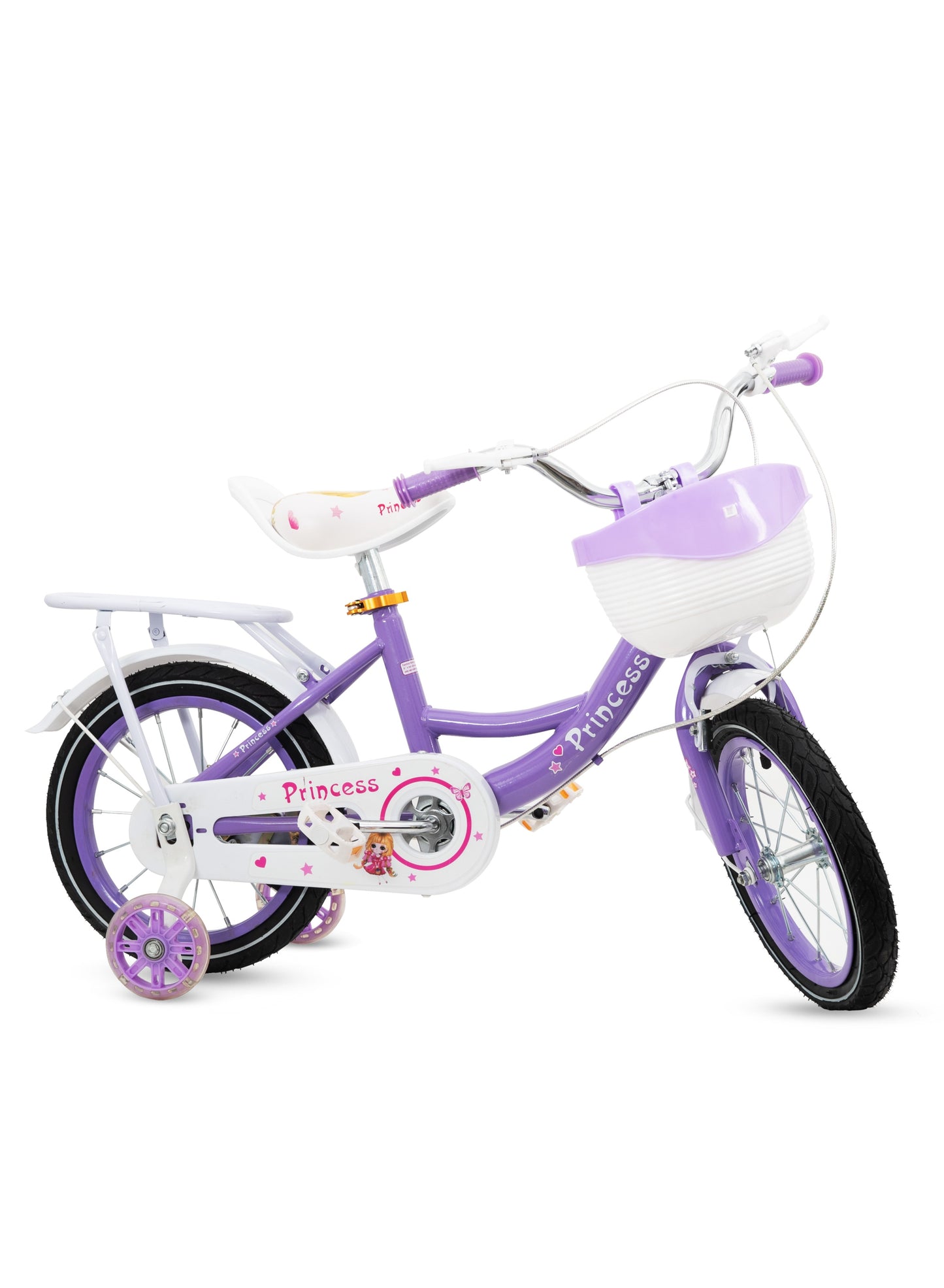 MOUNTAIN GEAR Princess Kids Bike | Bicycle With Hand Brake | Carrier Seat And Basket | 2-4 Years Girls | 14 Inch - MGPB