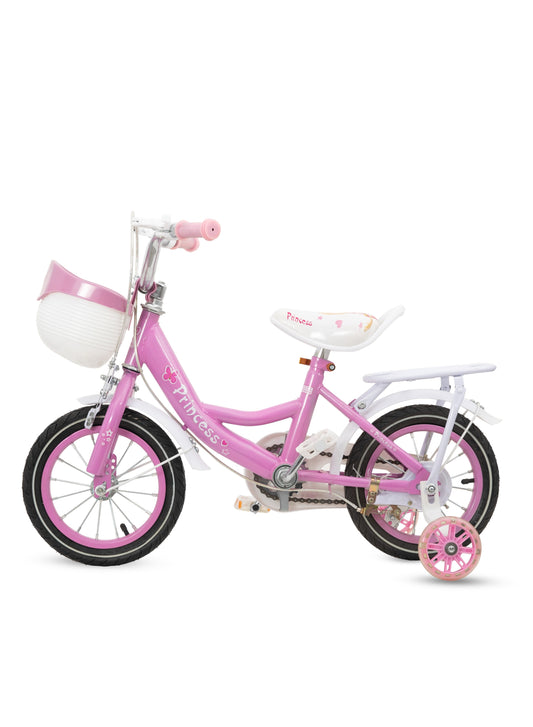 MOUNTAIN GEAR Princess Kids Bike | Bicycle With Hand Brake | Carrier Seat And Basket | 2-4 Years Girls | 14 Inch - MGPB
