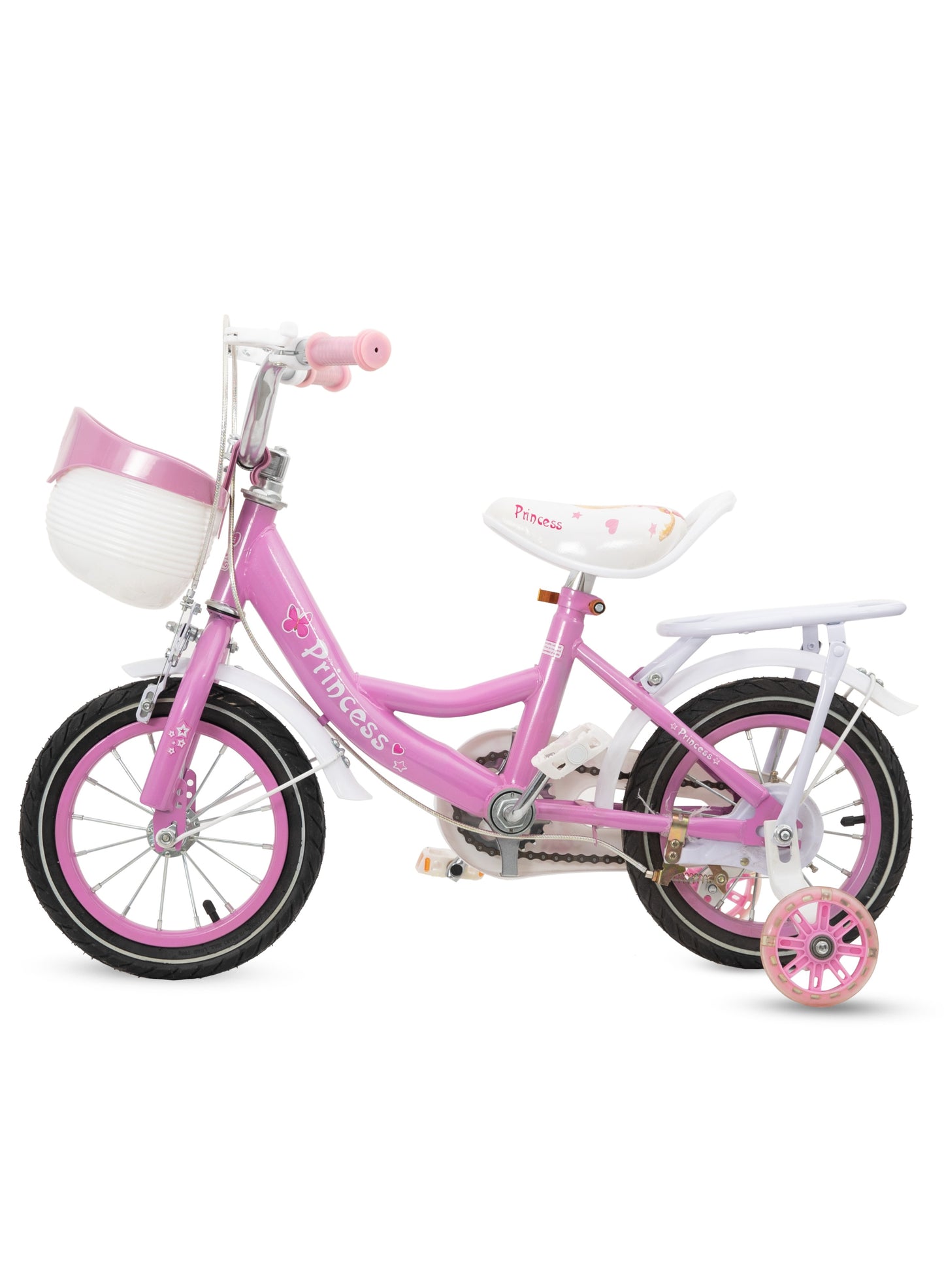 MOUNTAIN GEAR Princess Kids Bike | Bicycle With Hand Brake | Carrier Seat And Basket | 2-4 Years Girls | 12 Inch - MGPB