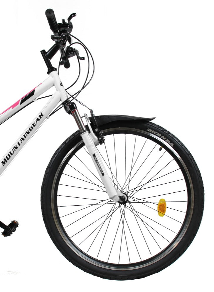 MOUNTAIN GEAR Lady Sports Bike 26inch with 7 Gears Road bike | City bike | Mountain Bicycle | Mech Disk Brakes | MTB Suspension cycle | Adjustable Seat Heights | Unisex Bicycle Adult | Comfort for Men and women - MGR311376