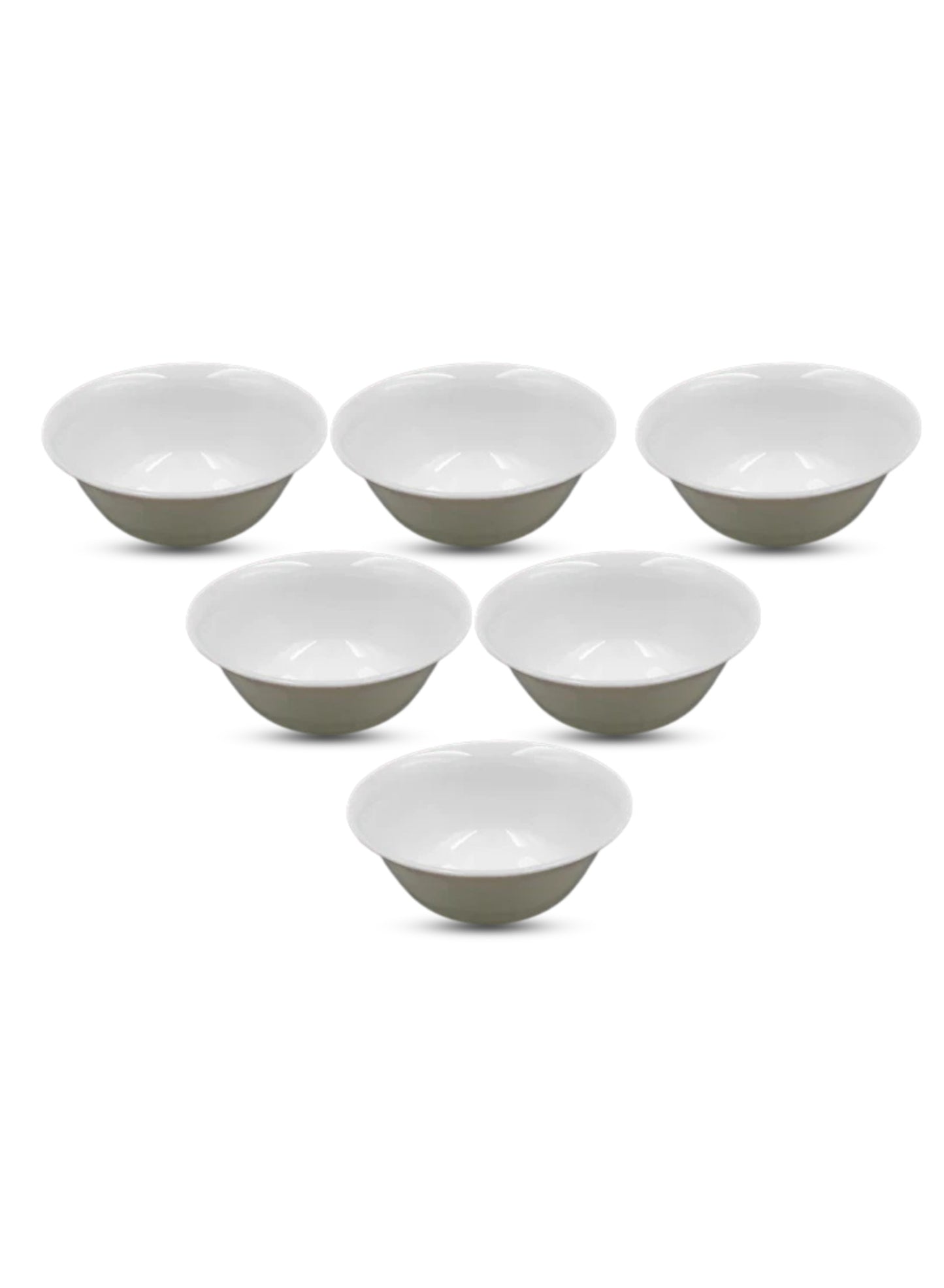 BRITISH CHEF 5inch Soup Bowl Plano Plane Plate | Easy to Store | Durable | Break Resistant | Dishwasher Safe | Set of 6 pcs | White | BC2019