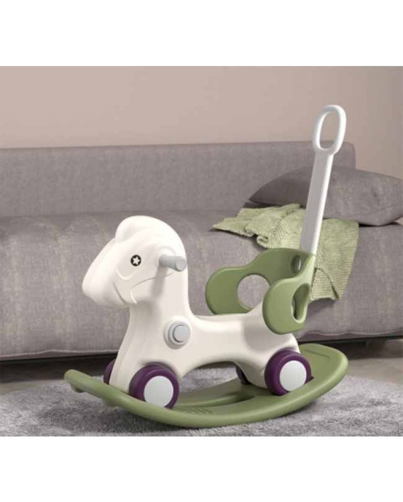 MG Kids 3-in-1 Rocking Horse offers three modes car, rocking, ride-on | Infant Rocker Ride-on Toy for Kids 1-3 Years Old - MGT905 GREEN