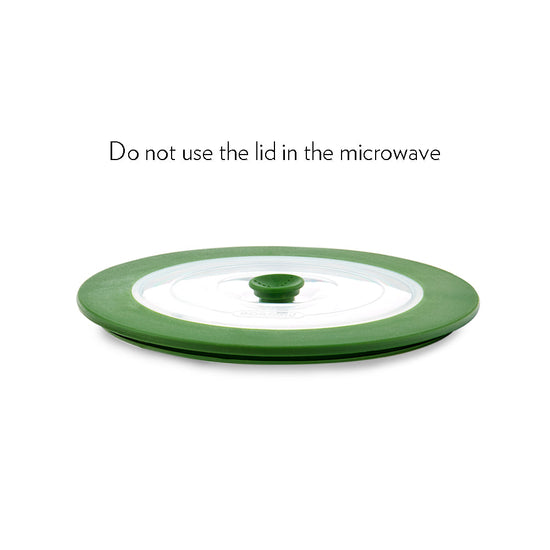 BOROSIL Easy Grip Round & Square Cake Baking Serving Dish With Green Lid | Microwavable | Oven | Dishwasher Proof | Transparent  | 1L