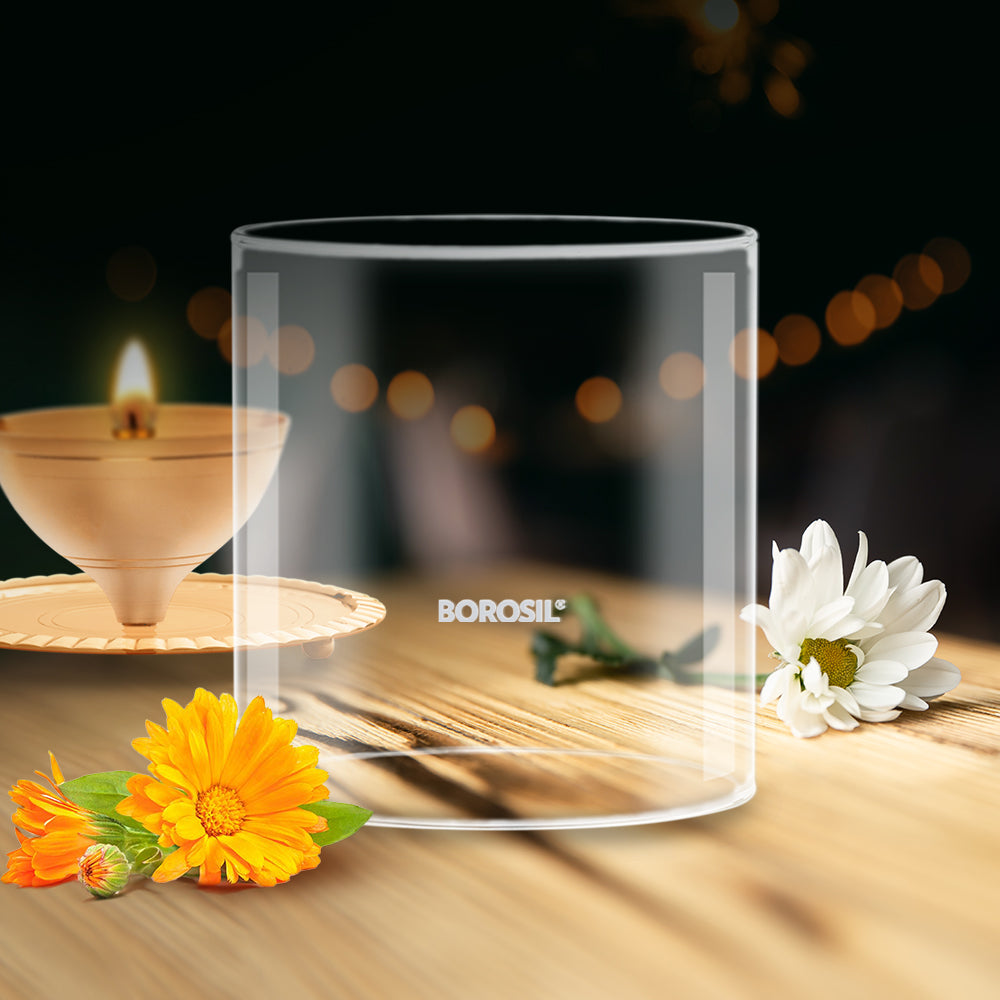 BOROSIL Vision Squat Glass Set Of 6 | Microwavable | Borosilicate | Beverage Glasses For Juice | Scratch Resistant | Medium | 205ML | BV430100004