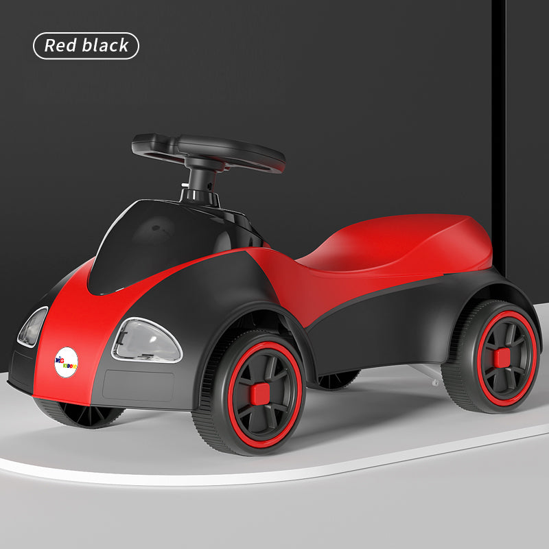 MG Kiddie Swing Car | Music & LED Light Wiggle, Swing and Twist Car | Whisper Tires & New Functions | Vehicle for Children Aged 2-5 Years - MGT904 BLACK RED