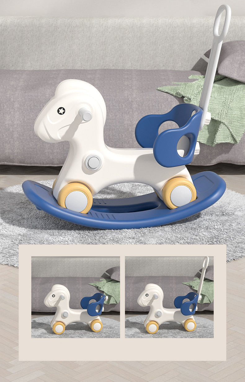 MG Kids 3-in-1 Rocking Horse offers three modes car, rocking, ride-on | Infant Rocker Ride-on Toy for Kids 1-3 Years Old - MGT905 BLUE